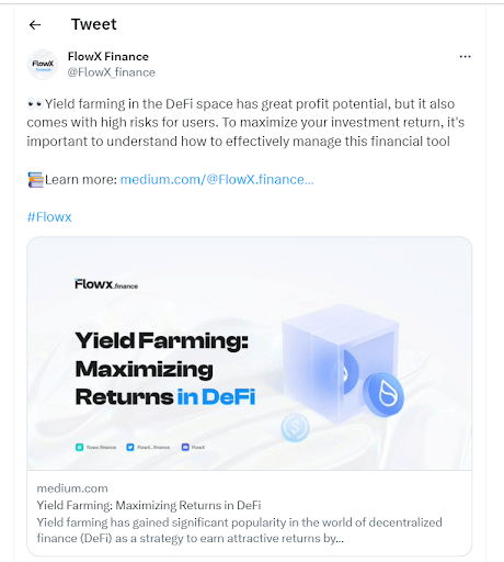 Yield Farming - Tweet