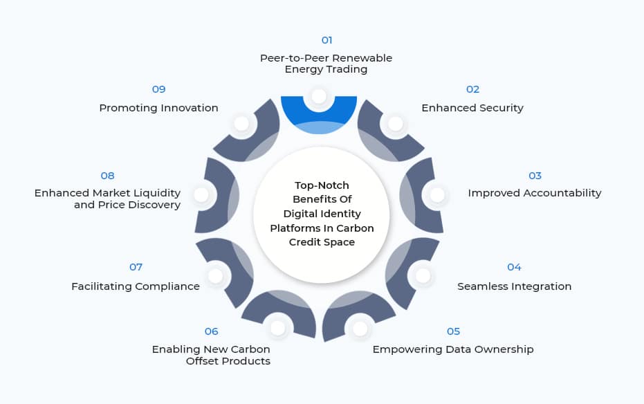 Top-Notch Benefits Of Digital Identity Platforms In Carbon Credit Space Infographic