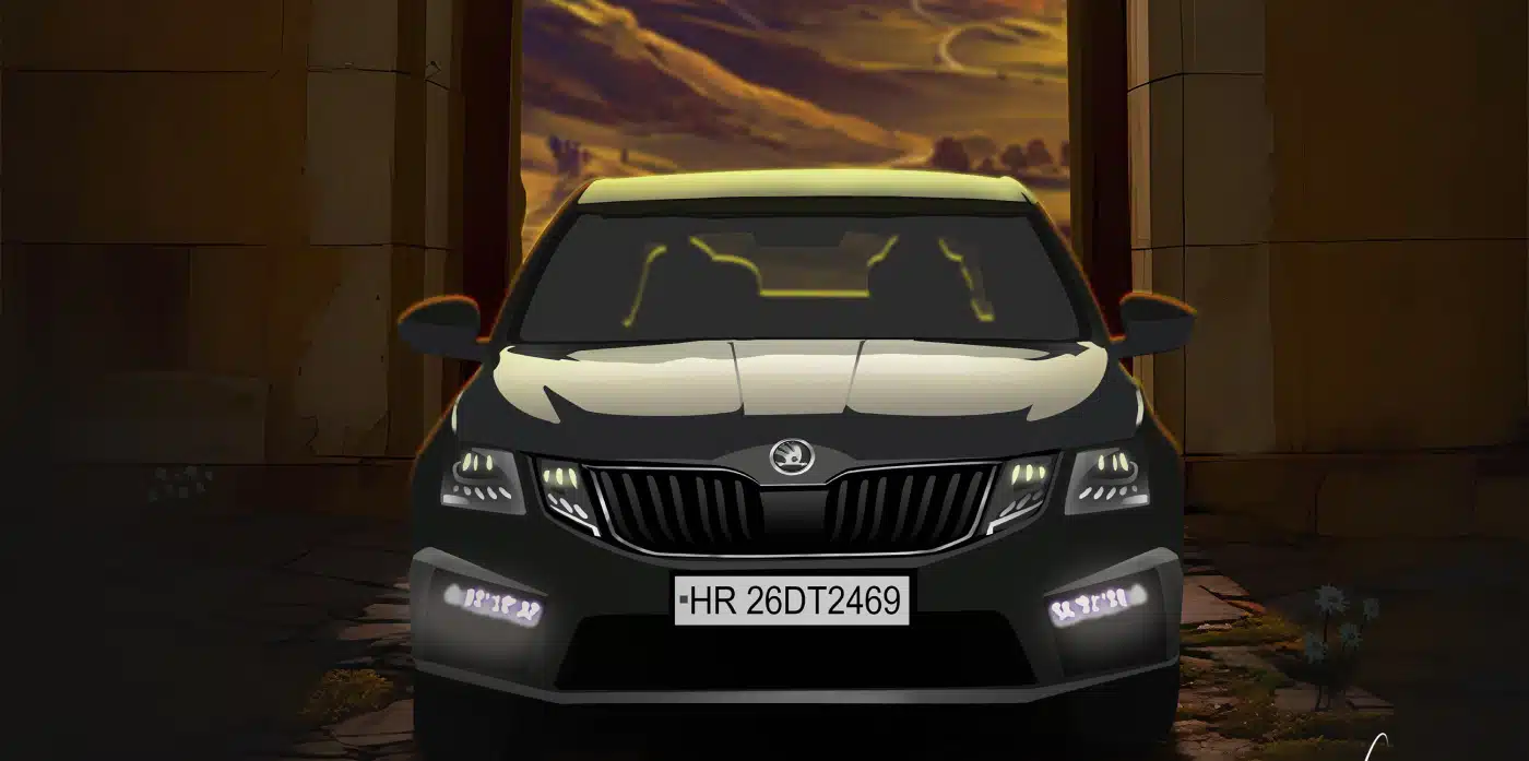 Futuristic Škoda vehicles carousel